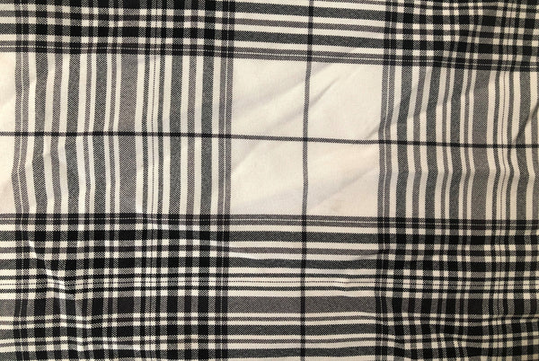 Classic Black and White Plaid Woven Fabric by the yard 60 inches by 2