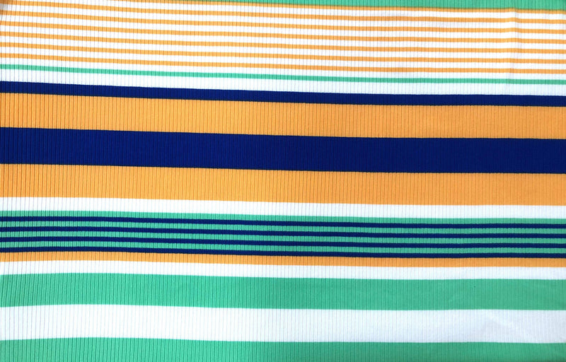 Blue Stripes 4X2 Ribbing Knit Fabric Stretchy Fabric for Shirts and