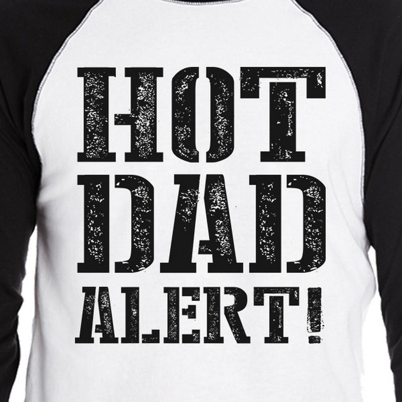Hot Dad Alert Men's Cotton Baseball Raglan Tee Dad