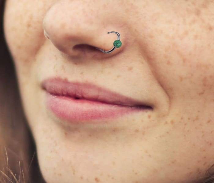 Lava Clip-On Nose Ring Green