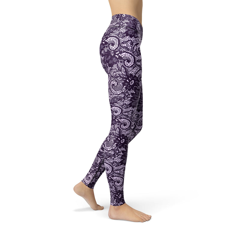 Jean Purple Lace Leggings