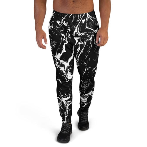 Men's Premium Black Marble Joggers