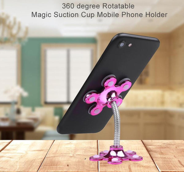 4pcs/lot Sucker Stand Phone Holder 360 degree Rotatable Magic Suction