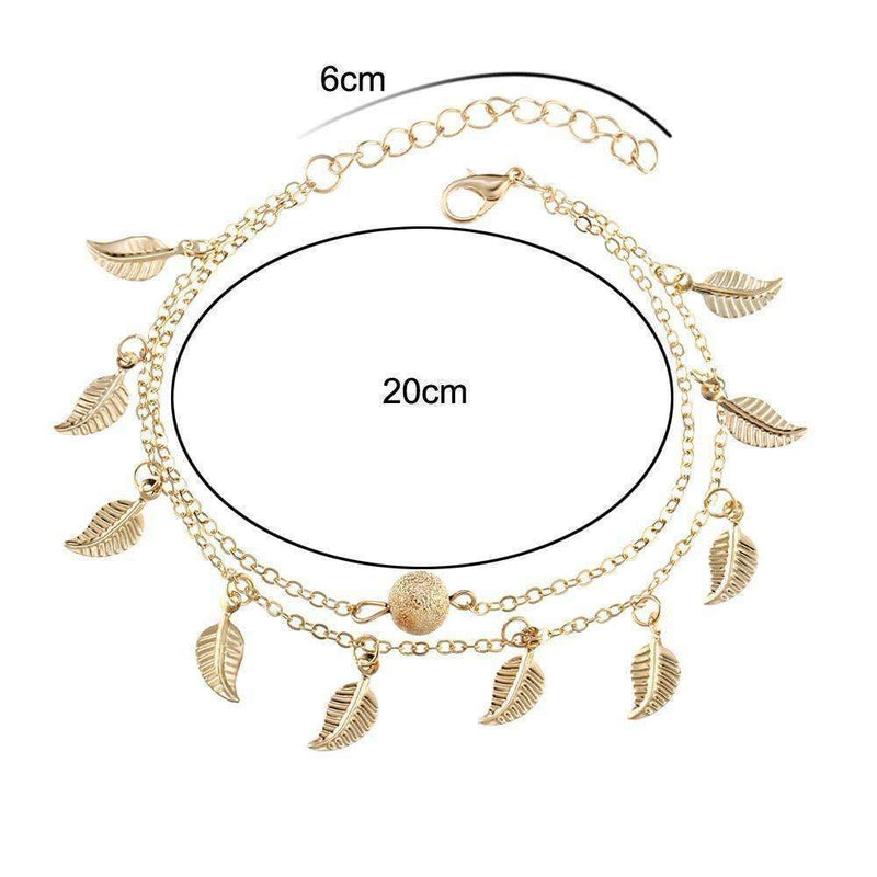 Double Layer Feather Anklet