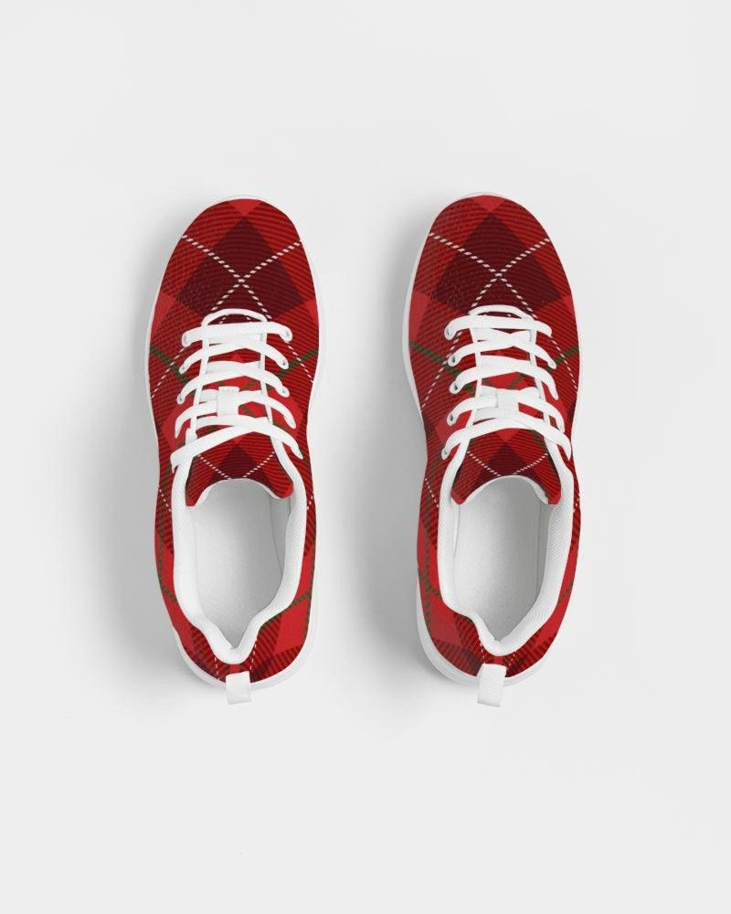 Uniquely You Womens Sneakers - Red Plaid Canvas Sports Shoes / Running