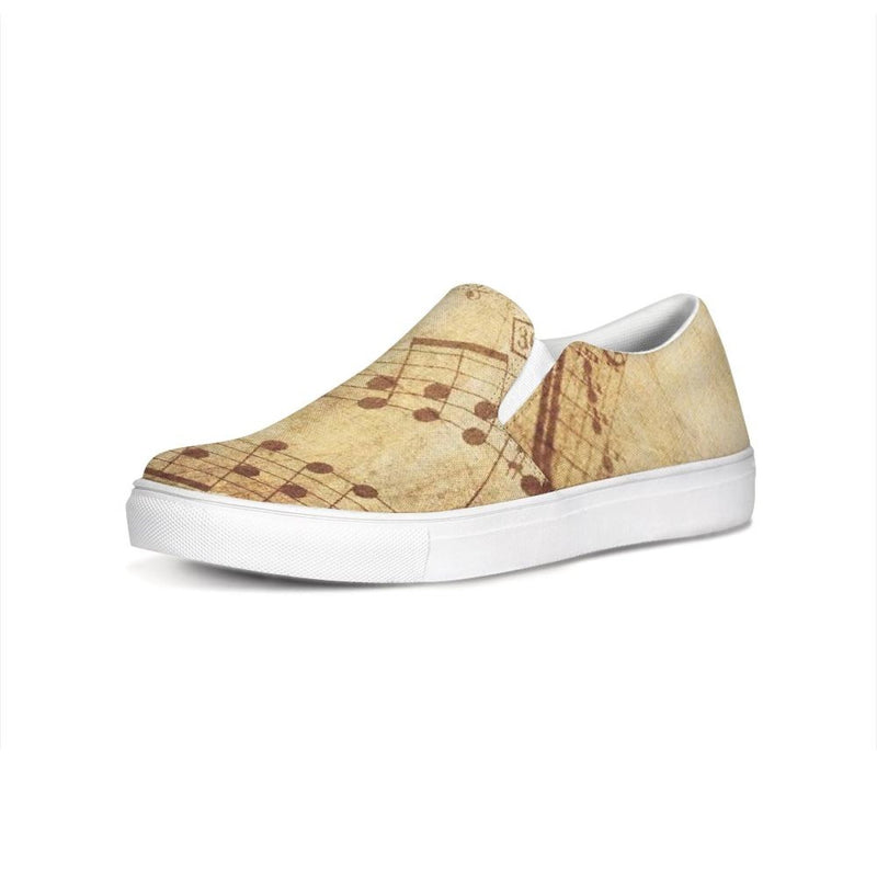 Uniquely You Womens Sneakers - Sheet Music Print Slip-On Canvas Shoes