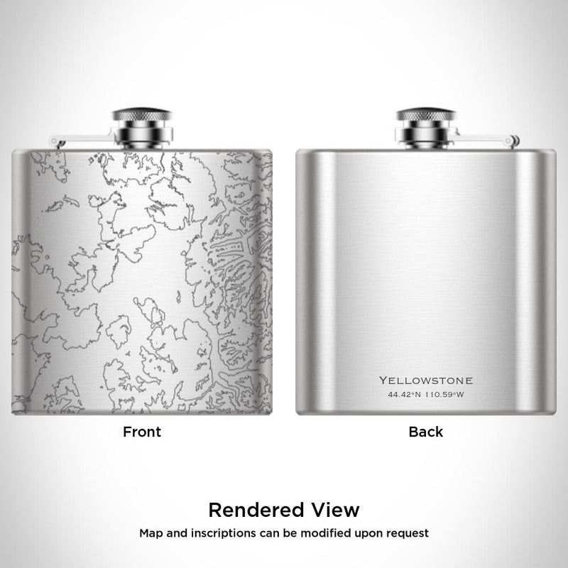 Yellowstone National Park - Wyoming Map Hip Flask